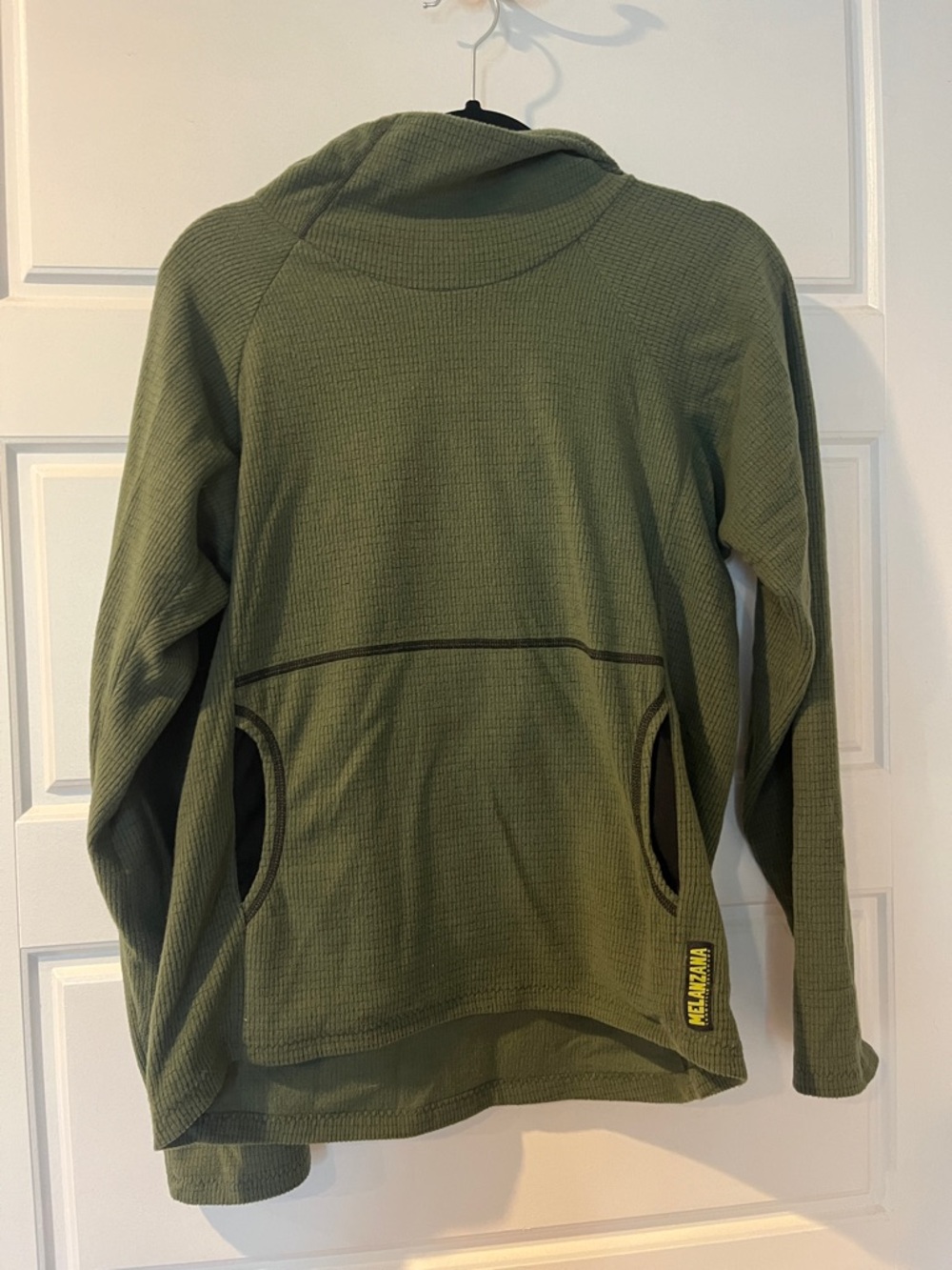 Melanzana Olive Green Hooded Fleece Pullover